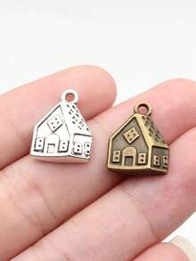 20pcs 17x13mm Small House Charms Pendant For DIY Jewelry Making Necklace Keychain Phone Chain Bracelet Making Accessories Handmade Craft - House - View 1