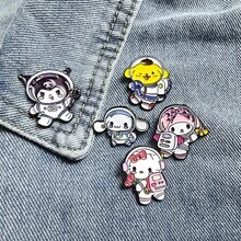 SANRIO 1個可愛卡通金屬徽章 胸針 柔軟甜美貓咪合金包包配件別針 - 彩色 - 查看 5