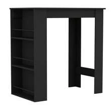 3-Tier Kitchen Island Table With Storage Shelves For Dining & Living Room - Black - View 2