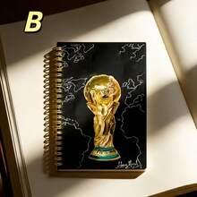 FIFA世界杯足球小组卡通线圈笔记本，设计精美的A7便携式笔记本、日记本、写字板，适合学生使用（随机发货） - 彩色 - 查看 13