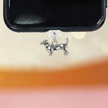 1 pieza Tapón antipolvo para teléfono con diseño lindo de perro salchicha, interfaz Tipo-C / Lightning, regalo para amantes de los perros - Multicolor - Ver 5