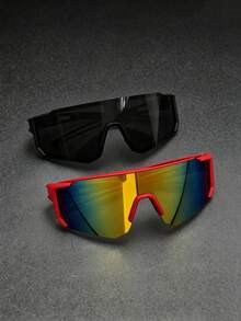 3pcs/2pcs/1pc Functional Reflective Lens Sports Eyeglasses, Outdoor Hiking Trekking Sun Protection Large Frame Goggles - Colorful - View 26