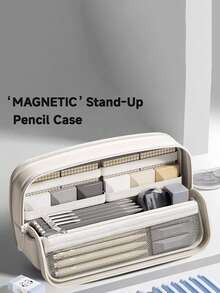 Tempat Pensil Magnetik Kapasitas Besar Baru untuk Anak Laki-laki, Desain Gabungan, Kotak Pensil Minimalis, Kembali ke Sekolah - Beraneka warna - View 5