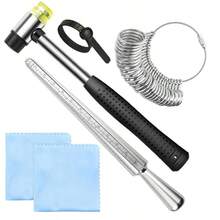 KLONKEE Jewelry Measuring Tool Kit, Including Metal Ring Mandrel, Alloy Ring Size Measuring Instrument, Men's And Women's Jewelry Making And Repair Tools With Rubber Hammer, Ring Size Gauge And Polishing Cloth, And Reusable Ring Measuring Strap. - Jewelry Measuring Tools - View 8