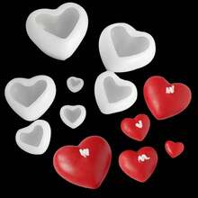 1pc DIY 3D Heart-Shaped Valentine's Day Car Aromatherapy Candle Atmosphere Decor Ornament Silicone Mold - White - View 9