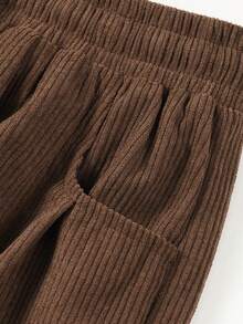 1pc Boys' Comfortable Outdoor Sports Casual Loose Straight Leg Pants, Daily Commute Streetwear Preppy Style - Brown - View 5