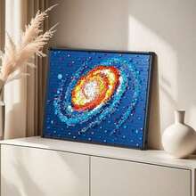 Pixel Art Painting Building Blocks Set, Galaxy MOC Assembly Model Kit, Pixel Sunflower Painting Frame Building Blocks Set, World Famous Paintings Series Building Blocks Set, Creative DIY Home Office Wall Decor, Mini Building Blocks Collectible Toy - Multicolor - View 5