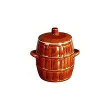 Stoneware Barrel Crock Pot With Lid 3.2L Kitchen Cooking Pickling - 查看 6