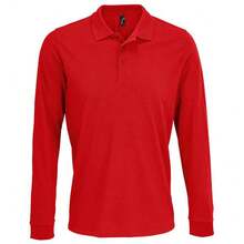 SOLS Unisex Adult Prime Pique Long-Sleeved Polo Shirt - Red - View 1