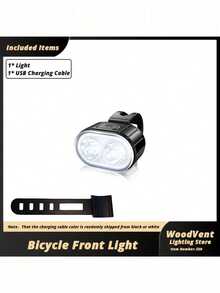 USB Rechargeable LED Bicycle Light Set, Ultra Bright Front And Rear Lights, 4/6 Modes, Mountain Bike Night Riding Lights, Safety Warning Lights, Flashing Warning Cycling Gear, Handlebar Mount, Brake Tail Light - A - View 15