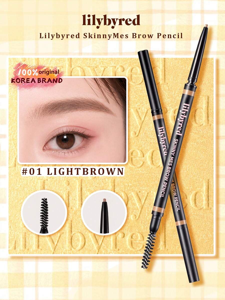 lilybyred 01 Light Brown Ultra-Fine Eyebrow Pencil, 1.5mm Ultra-Thin Tip For Defined Eyebrows, Smudge-Proof And Long-Lasting, Creates Natural Soft Eyebrow Shape, Korean Beauty,  Selection, 0.08g/0.003 Oz