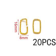 20 pezzi Anelli aperti intrecciati placcati in oro in acciaio inossidabile, connettori a forma di cuore, tondi e rettangolari per braccialetti, collane e creazione di gioielli fai-da-te - Anello aperto - Visualizzare 8