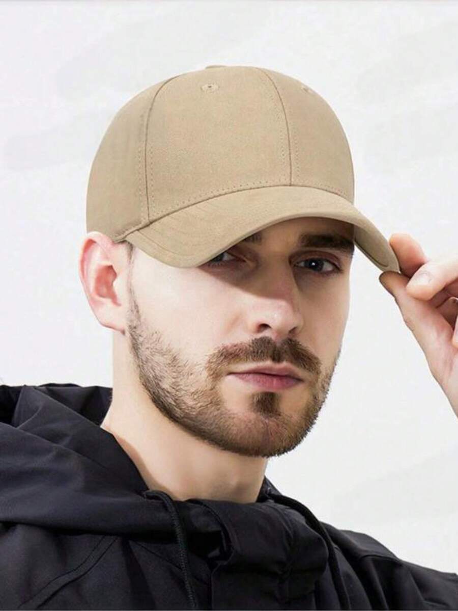 1 pieza Gorra de béisbol unisex de ala ancha y cabeza grande, Gorra de béisbol ajustable, Sombrero para el sol para primavera y otoño, Adecuado como regalo para amigos - ajustable - Ver 1