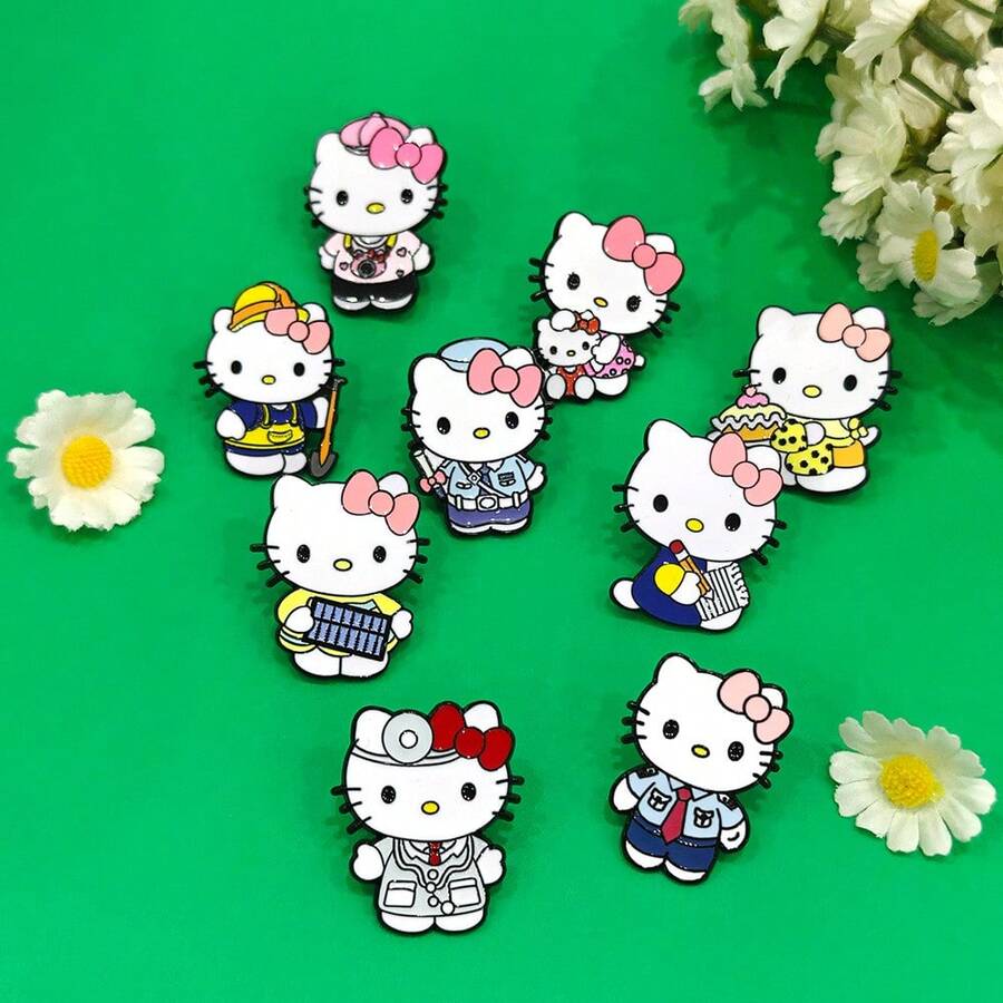 1pc Cute Cartoon Metal Badge Brooch Soft Sweet Cat Alloy Bag Accessory Pin - Multicolor - View 1