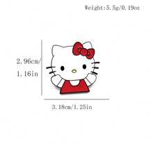1 pieza Insignia de metal con diseño de gato de dibujos animados lindo y dulce, broche de aleación, accesorio para bolso, pin - Multicolor - View 5