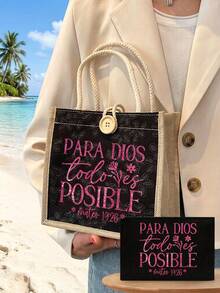 Sac fourre-tout en lin thème temps, motif cœur & floral, sac de courses à double poignée, sac fourre-tout grande capacité, sac fourre-tout décontracté, sac de rangement, sac à lunch pour la rentrée scolaire, sac de rangement pour le déjeuner, convient pour les déplacements, l'école et les courses, pratique pour une utilisation en extérieur, meilleur choix pour les cadeaux pour les amis et la famille, cadeaux pour les enseignants, vacances, cadeaux d'anniversaire, cadeaux commémoratifs, sac cadeau pour les croyants en Jésus - Multicolore - Voir 13