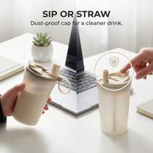 Portable Water Bottle With Tea Strainer & Straw, Plastic Drinking Bottle For Milk Coffee Tea, 400ML Transparent Tumbler, Reusable Beverage Water Cup, Leak-Proof Drinkware, Suitable For Student & Adult, Use In School, Office, Camping, Picnic, Travel - Multicolor - View 7