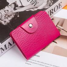 Porta Tarjetas con Patrón de Elefante, Billetera para Tarjetas Bancarias, Funda para Tarjetas Multibolsillo, Clip para Tarjetas de Regalo de Negocios, Seguros y Publicidad Impresa al por Mayor - Rosa Fucsia - Ver 6