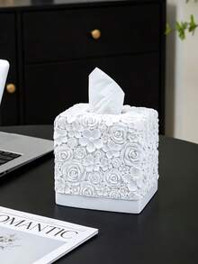 Cubierta de caja de pañuelos cuadrada moderna, accesorio de decoración de baño de diseño único, adecuado para el tocador del baño, dormitorio y sala de estar - Multicolor - Ver 5