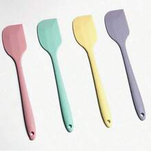 4pcs/1pc Cream Scraper Silicone Material Mayonnaise Small Scraper, Butter Scraper Baking Tool, Silicone Scraper, Heat-Resistant Non-Stick Small Scraper, Easy To Clean, Suitable For Home, Restaurant, Dessert Shop, Kitchen Baking Tool Set - Multicolor - View 8