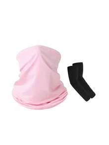 1pc/Sleeve With Face Mask Unisex Solid Color Balaclava Face Mask, Skiing Face Mask, Football Sports Use, Lightweight And Portable, Sun Protection, Cycling Dedicated. - Multicolor - View 5