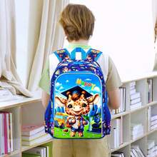 3Pcs Kids Blue Graduation Shark Backpack Set, With Lunch Box & Pencil Case, Ideal For Daily School Use - Blue - View 8