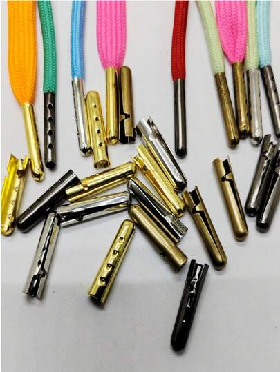 Stainless Steel Rope End Caps For Pants Waistband, Clothing, Bags, Hardware, Shoelaces, Casual Apparel, Hats, Metal Open Bullet Head