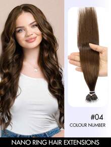 12-22 Inch Nano Ring Hair Extensions, 100% Human Hair, Natural Black, Silky Straight, Remy Human Hair, Micro Nano Ring Hair Weft, Women Nano Ring Hair Extensions - Multicolor - View 52