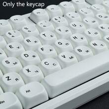 PBT Material White Keycaps, MOA Height, Rounded Shape, Cyrillic Letter Characters, 6.25U Space Bar, Compatible With MX Switches (Keycap Set Only) - View 7