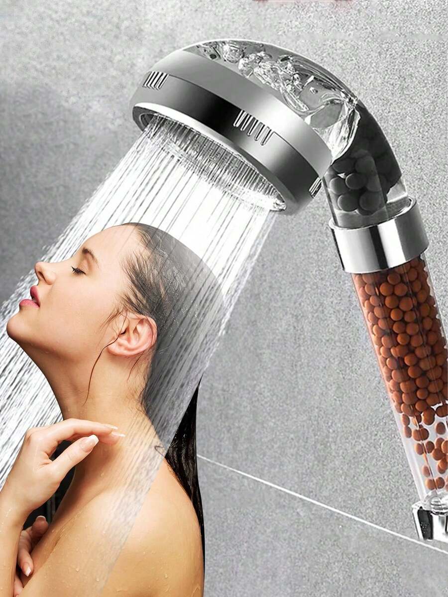Transparent Visible Mineral Filter Pressurized Handheld Shower Head, Multi-Layer Tourmaline Bead Hard Water Softening Shower Sprayer For Skin & Hair Care - Shower Head - View 1