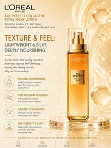 L’Oreal Paris 巴黎萊雅 Age Perfect 金萃膠原蛋白乳液 50/110ml，緊緻保濕、深層補水、奢華鎖水，讓肌膚彈潤緊實，適合日常保濕護理 - COLLAGENE MILKY LOTION - 查看 8