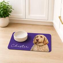 1PC Personalized Pet Food Mat, Custom Dog Or Cat Photo&Name Placemat,Feeding Mat, Cute New Puppy Gift,Pet Bowl Mat For Food & Water,Perfect Gift For Birthday, Anniversary, Valentine's Day, Christmas - Multicolor - View 5