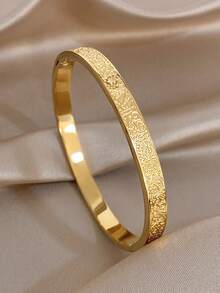 1Pc/2pcs Luxuy Zirconia Hollow Engraved Bangle Bracelet,Stainless Steel Jewelry Set For Women,Daily/Boho/Party/Wedding,Mom Gifts,Valentine Birthday - Multicolor - View 9