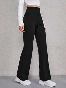 Pantalones De Mujer Cintura Alta Elástico Yoga Deportivo Femenino Corriendo Tenis Moda Casual - Negro - Ver 7