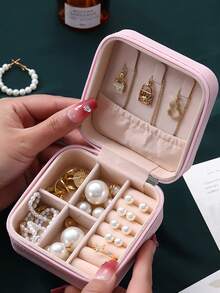 Jewelry Travel Organizer Box, DIY Bow Jewelry Box, Large Capacity Jewelry Organizer Box, Jewelry Storage Box, Multifunctional Jewelry Display Box, Jewelry Collection And Storage, Compact Jewelry Box, Earring, Necklace, Ring Storage - Multicolor - View 2