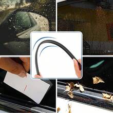 Car Side Window Wiper, 3D Curved Fit High Elasticity Silicone Frameless Silent Wiper, Universal Squeegee Wiper Blade Rubber Strip, Fits Multiple Car Models, Driver & Passenger Window Wiper, Anti-Freeze & Cold-Resistant Wiper Rubber Strip, Car Cleaning Tool, Suitable For Driver & Passenger Windows 2pcs/4pcs - AA - View 3