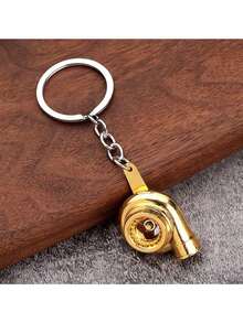 1pc Turbocharger Keychain, Zinc Alloy Street-Style Woven Fabric Car Modification Accessory, With Metal Keychain With A Waist Strap - View 6