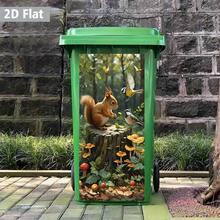 1 pieza Pegatina para Cubo de Basura, Calcomanía Decorativa de Pared Maravilla Floral, Adecuada para Cubo de Basura Creativo al Aire Libre, 2D Plana - A - Ver 8