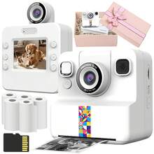 Instant Print Portable Digital Camera With 180° Rotatable Selfie Lens | Print | Features 2.4" LCD, 1080P HD, A Fun & Creative Travel & Party Accessory | For Gifting (Pink/Blue/Purple),1300mAh Rechargeable Battery For Travel, Parties, Birthdays Gift - ZSK-multicolor - View 21