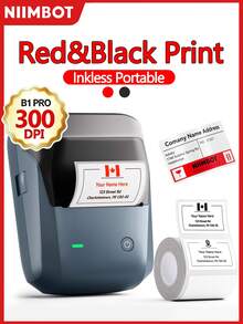 NIIMBOT B1 Pro Label Printer 300DPI High Definition Portable Printer, Suitable For Photos, Price Tags, Home Office And Small Business, Supports Red And Black Dual-Color Printing - Multicolor - View 2