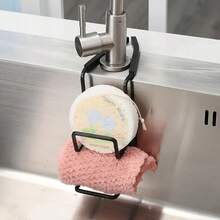 1pc Expandable Iron Sink Organizer - Convenient Kitchen Drainage Basket For Storing Brushes, Soap, Dishcloths, Sponges And Towels - A - View 8