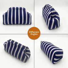Hollow Blue And White Knitted Striped Clutch, Summer Beach Bag, Purses And Bags For Women, Makeup Bag, Handbag, Holiday Gift - Blue and White - View 8