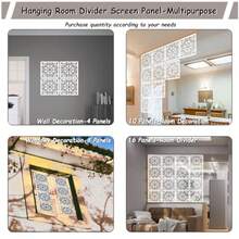 Hanging Room Divider, 10 Pieces Wood-Plastic Hanging Panels 0.2"Thick Screen Panel For Living Room Bedroom Home Decoration HTT-10S, 11.4"X11.4 - White06htt - View 3