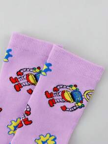 1 Pair Unisex Fashion Pattern Comfortable Breathable Mid-Calf Socks - Multicolor - View 4