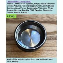 Cesta de filtro de precisin E61 de 58 mm, cesta de portafiltro de acero inoxidable, compatible con espresso de 58 mm, cesta de filtro de portafiltro de doble taza de repuesto para caf - 58 mm - Ver 6