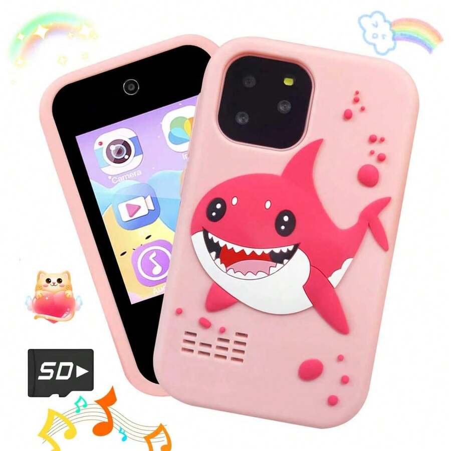 Children's Smart Toy Phone, Equipped With 2.8-Inch HD Touchscreen, Dual Cameras, Durable Silicone Protective Case, Built-In Music Player And Educational Games, Perfect Birthday And Holiday Gift For Kids Aged 3 To 12