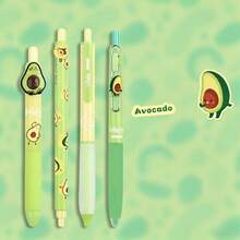 4pcs Cute Ice Cream Pattern Retractable Neutral Pens, 0.5mm ST Dual Ball Pen Tip, Quick-Drying Smooth Writing, Black Ink, Fresh Girly Style, Suitable For School Practice, Note-Taking And Office Signing - Gel Pen - View 9