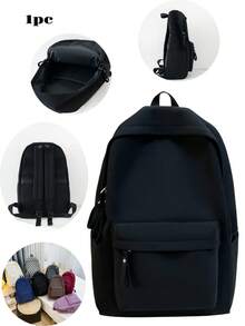 New Classic Back To School & Graduation Season Solid Color Elegant Fashion Minimalist Versatile Comfortable Travel Couple Backpack Large Capacity Multifunctional - Multicolor - View 1