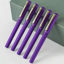 4支筆+10支替芯紫色凝膠筆套組,0.7mm,紫色墨水/黑色墨水,適合筆記與書寫,理想的辦公室與學校用品,生日、聖誕節、萬聖節、情人節、新年、朋友、復活節、返校禮物 - 多色 - 查看 4