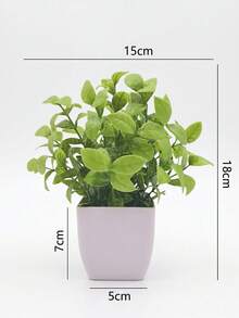 2/3/4pcs White Flower Pot Set With Small Artificial Plants, Includes Pots, Suitable For Indoor Home Decor, Office, Bathroom And Bedroom, With Plastic Eucalyptus And Mini Wheat Grass, Ideal Desktop Artificial Plant Decoration - Green - View 11